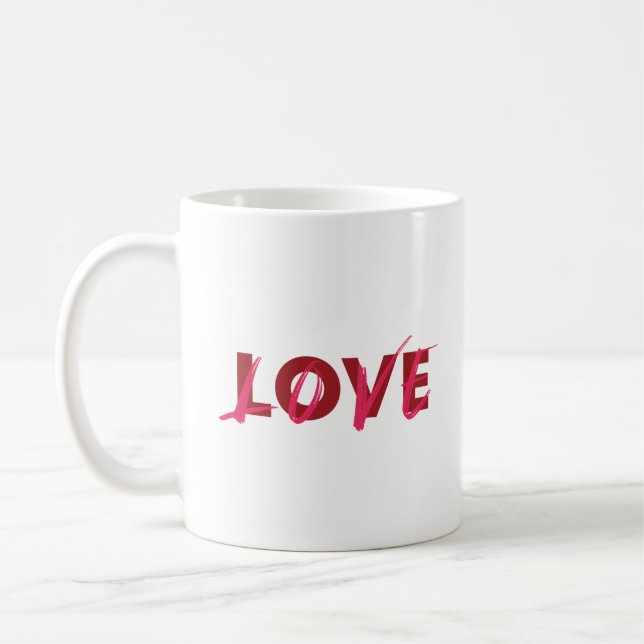 Modernes, lebendiges, cooles, trendiges Design der Kaffeetasse (Links)