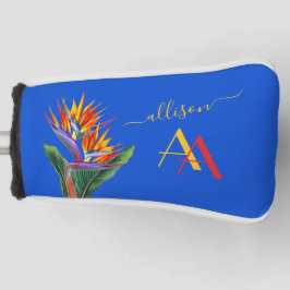 Modernes, lebendiges Floral Name Custom Monogram Golf Headcover