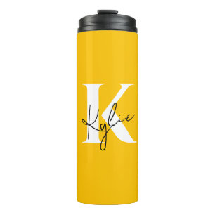 Modernes, lebendiges Personalisiertes Monogramm - Thermosbecher