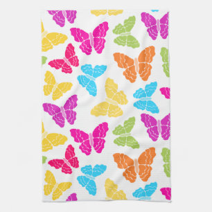 Modernes, lebendiges Rainbow Butterfly Niedliches  Geschirrtuch