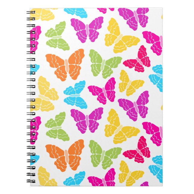 Modernes, lebendiges Rainbow Butterfly Niedliches  Notizblock (Vorderseite)