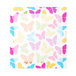 Modernes, lebendiges Rainbow Butterfly Niedliches  Notizblock