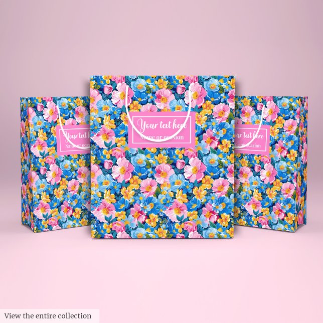 Modernes, lebhaftes Farbenspiel Aquarell Blume Ges Mittlere Geschenktüte (Modern vibrant colors watercolor flower gift pack Medium Gift Bag)