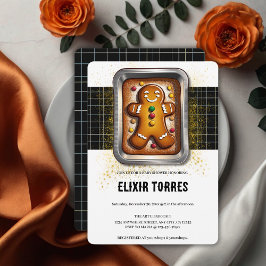 Modernes Lebkuchen in Pan Baby Dusche Einladung