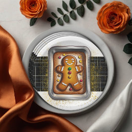 Modernes Lebkuchen in Pan Baby Dusche Pappteller