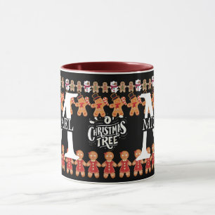 Modernes Lebkuchen-Monogramm Weihnachtsfeiertag Tasse