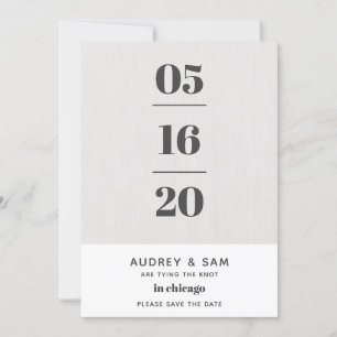 Modernes Leinenminimales Save the Date