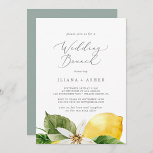 Modernes Lemon Garden Wedding Brunch Einladung