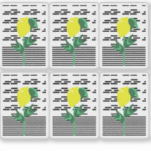 Modernes Lemon Pflanze Sticker Set