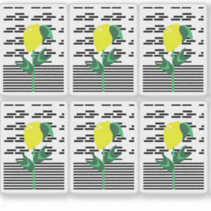 Modernes Lemon Pflanze Sticker Set