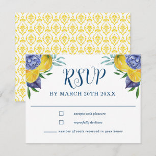 Modernes Lemon Summer Wedding RSVP