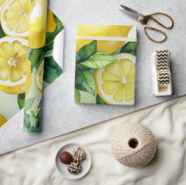 Modernes lemonblaues Blumenskript-Brautparty Geschenkpapier