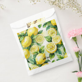 Modernes lemonblaues Blumenskript-Brautparty Geschenktütchen