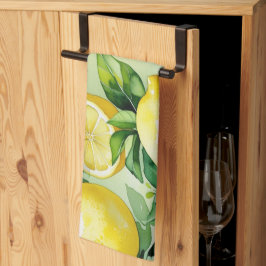 Modernes lemonblaues Blumenskript-Brautparty Geschirrtuch