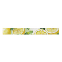 Modernes lemonblaues Blumenskript-Brautparty Satinband