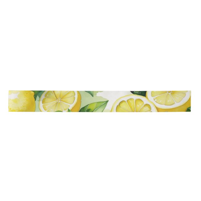 Modernes lemonblaues Blumenskript-Brautparty Satinband (Vorderseite)
