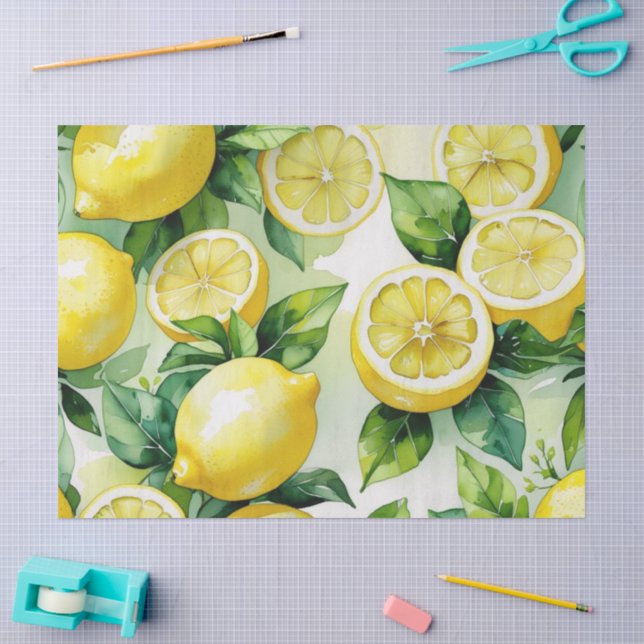 Modernes lemonblaues Blumenskript-Brautparty Seidenpapier (Basteln)