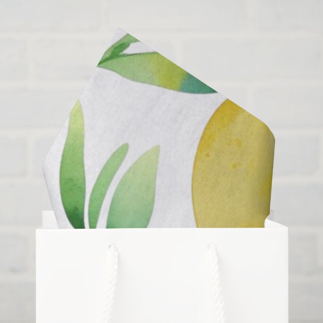 Modernes lemonblaues Blumenskript-Brautparty Seidenpapier (Geschenktüte)