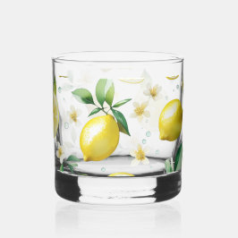 Modernes lemonblaues Blumenskript-Brautparty Whiskyglas