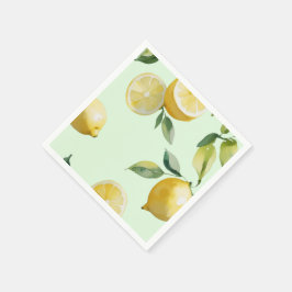 Modernes lemongelbes Blumenskript-Brautparty Serviette