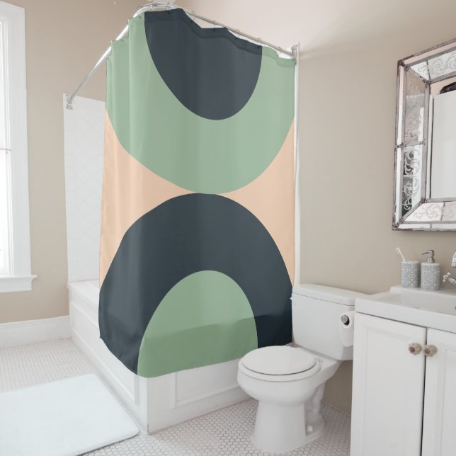 Modernes Lemongrasschiefer aus der Mitte des Jahrh Duschvorhang (Beispiel)