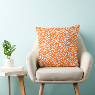 Modernes Leopard Orange Animal Print Muster Kissen