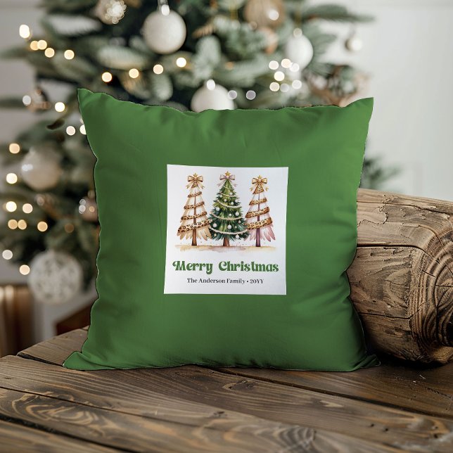 Modernes Leopard-Weihnachtsmuster Benutzerdefinier Kissen (Modern Leopard Christmas Pattern Custom Name Pillow)