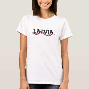 Modernes lettisches Flaggenland Souvenir T-Shirt