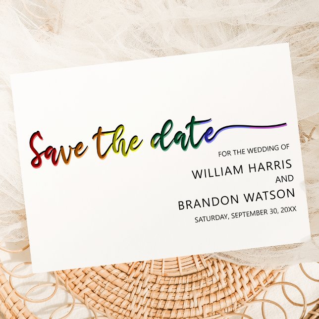 Modernes LGBT-Foto Save the Date Hochzeit (Von Creator hochgeladen)