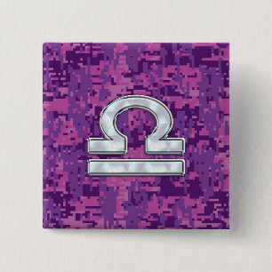 Modernes Libra-Sternzeichen-Symbol auf Fuchsia-Dig Button
