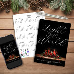 Modernes Licht des Weihnachtskalenders 2025 Feiertagskarte<br><div class="desc">Modernes Corporate Christlich Light of the World Christmas Card mit eleganten Bildern auf der Vorderseite und Platz für Ihr Logo und Informationen auf der Rückseite. Wir haben auch einen Kalender für 2025 aufgenommen! ⭐ DIESE Karte IST FÜR 2025. ⭐ Diese Karte ist perfekt für Ihr Unternehmen oder Ihre Kirche, um...</div>