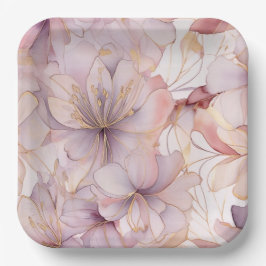Modernes Licht Lilac Floral Pappteller