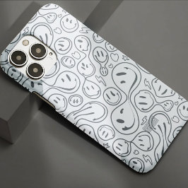 Modernes, lichtdurchlässiges Gesicht-Muster Stilwe Case-Mate iPhone 14 Pro Max Hülle