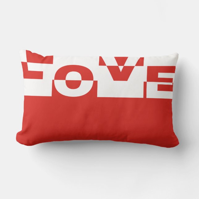 Modernes LIEBE Banner + Ihr Backgr. Ideen Lendenkissen (Vorderseite)