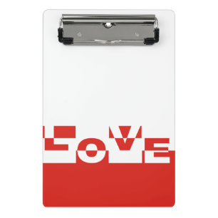 Modernes LIEBE Banner + Ihr Backgr. Ideen Mini Klemmbrett