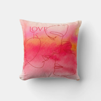 Modernes Liebe Kissen - Aquarelle Kunst