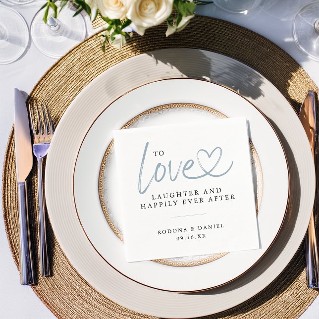 Modernes Liebe-Lachen nach Hochzeit Serviette (Von Creator hochgeladen)