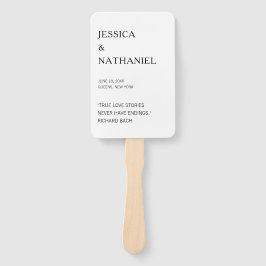 Modernes Liebe Zitat Schwarz-Weiß-Hochzeit Fächer