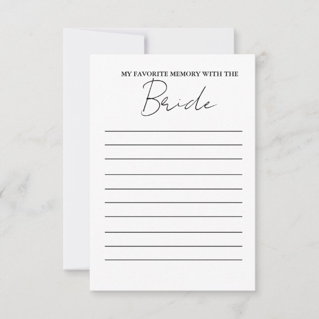 Modernes Lieblingsgedächtnis mit der Brautspielkar Einladung (Vorderseite)