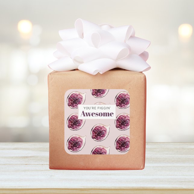 Modernes Lila Abb. Muster und Sie sind Figgin' Pha Quadratischer Aufkleber (Von Creator hochgeladen)