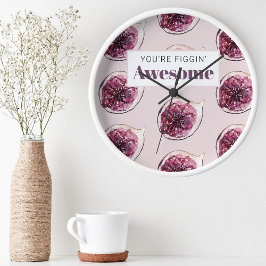Modernes Lila Abb. Muster und Sie sind Figgin' Pha Runde Wanduhr
