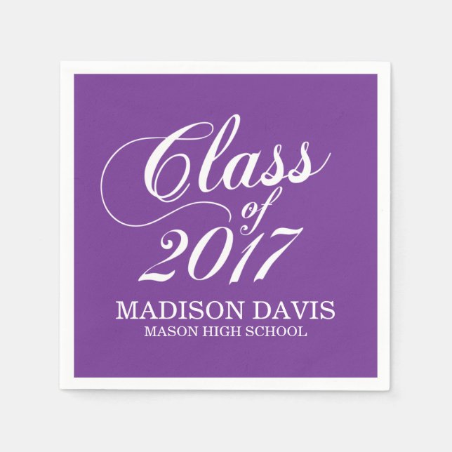 Modernes Lila | Abschluss Napkins Serviette (Vorderseite)