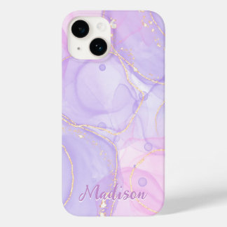 Modernes Lila Abstraktes Personalisiert Case-Mate iPhone 14 Hülle