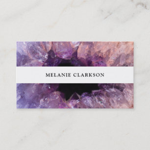 Modernes lila amethyst Edelstein geode Mineral Visitenkarte