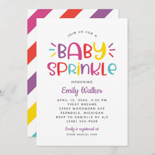 Modernes Lila Baby Sprinkle für Mädchendusche Einladung