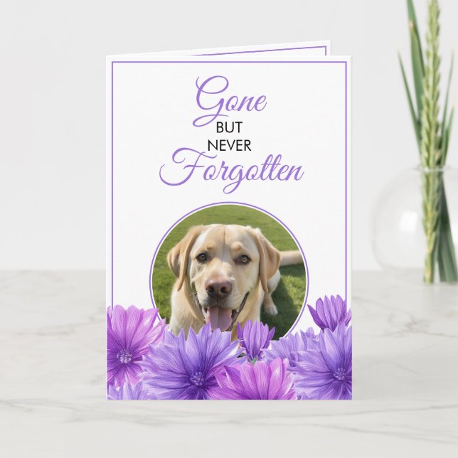 Modernes Lila Beileid für Blumenbeete mit Verlust  Karte (Vorderseite)