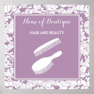 Modernes Lila Blumenbeauty Boutique Zeichen Poster