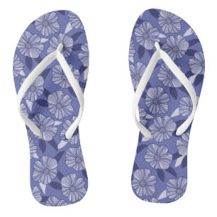 Modernes Lila Blumenmuster Flip Flops