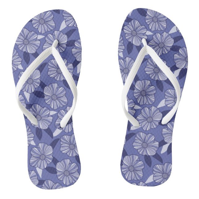 Modernes Lila Blumenmuster Flip Flops (Fußbett)