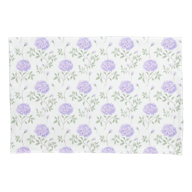 Modernes Lila Blumenmuster Kissenbezug (Vorderseite)